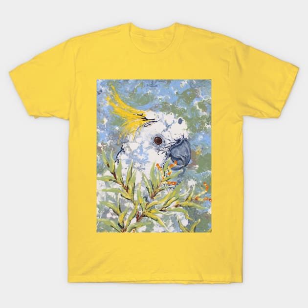 "Sulphur Secateur" Sulphur-Crested Cockatoo T-Shirt by KADuffy